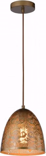 Lampada a sospensione Candellux Sfinks in ottone color oro, regolabile in altezza e dimmabile, Ø 20 cm – 1