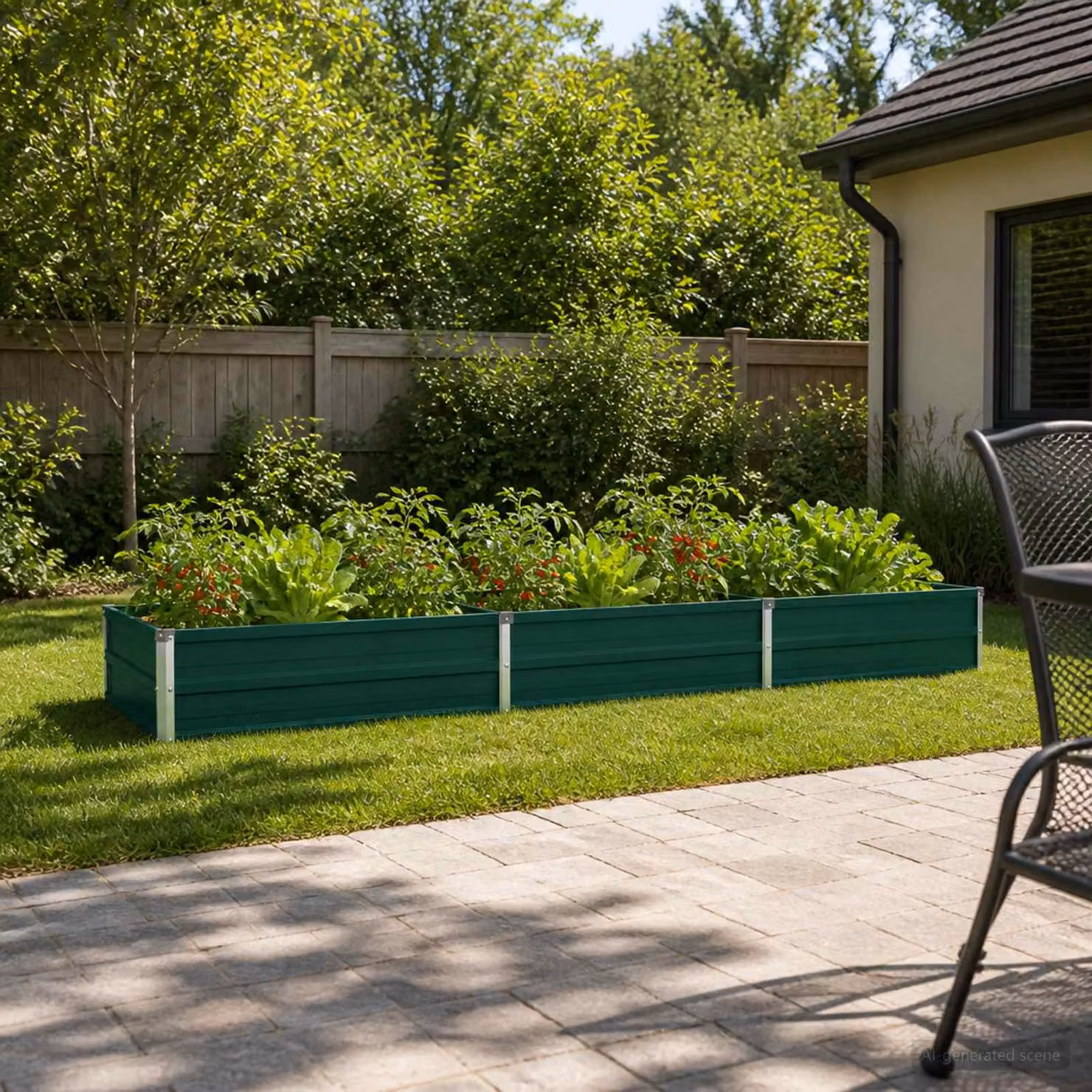 Letto rialzato da giardino vidaXL in metallo Verde L: 240 cm, P: 80 cm, H: 24 cm
