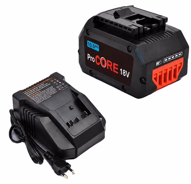 Batteria ricaricabile, capacità 10,0 Ah, compatibile con utensili elettrici, 1 batteria - 1 caricabatterie, 18V