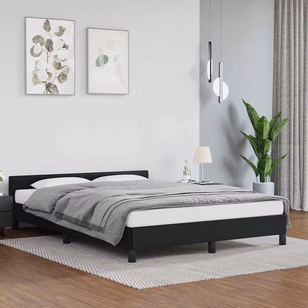 vidaXL Giroletto con Testiera in Nero L/P/H: 140 x 190 x 146 cm