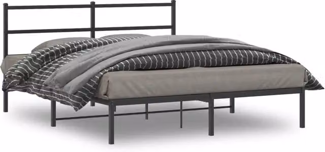 Letto con testiera in metallo nero vidaXL L/P: 160 x 200 cm – 1