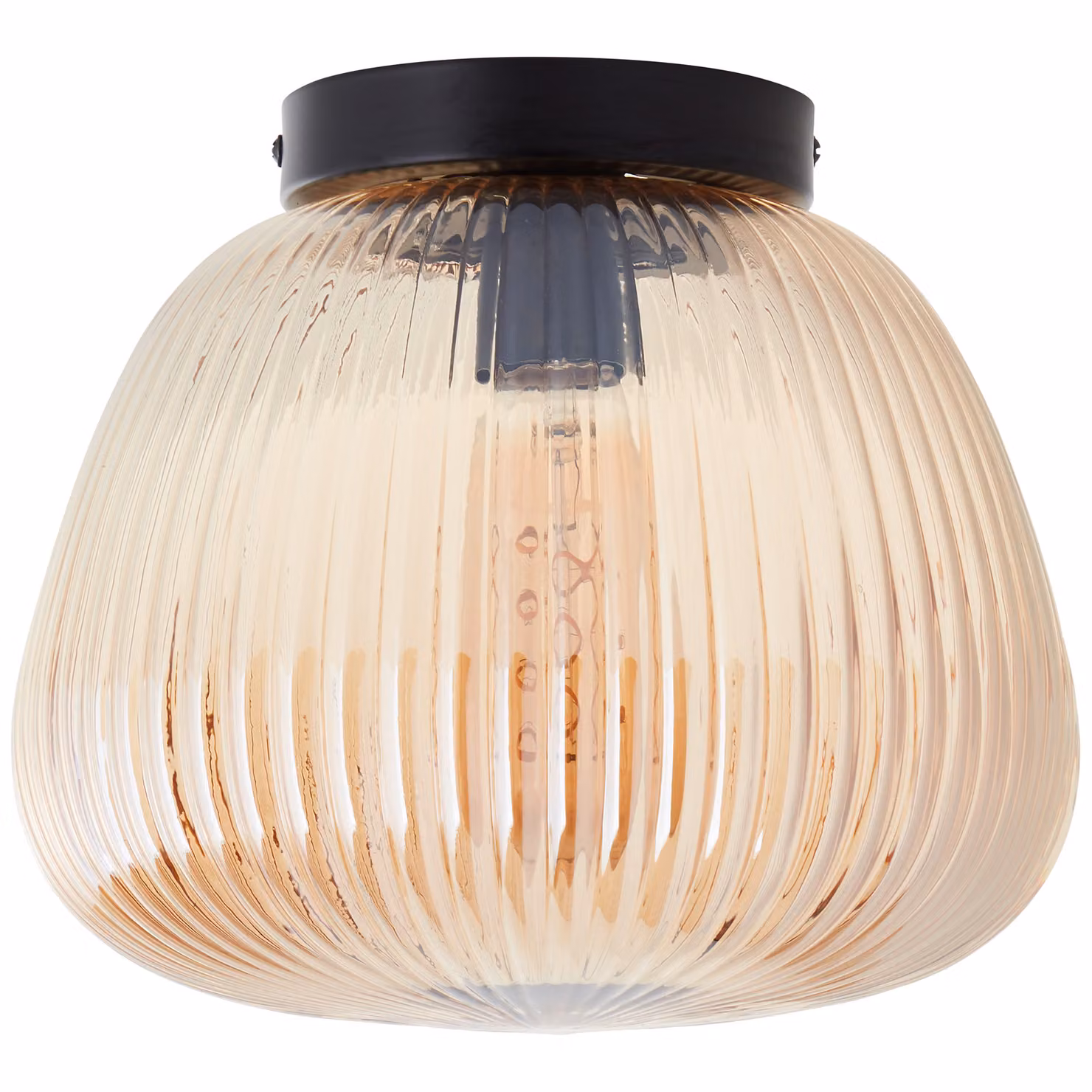 BRILLIANT Lampada da soffitto 25 cm Kaizen Vetro/metallo ambra/nero opaco