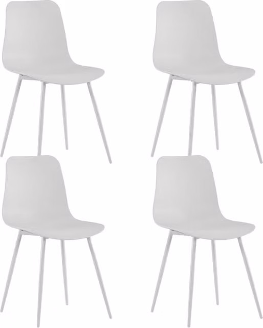 Set 4 Sedie Cover 50x58x85 cm in Polipropilene Bianco
