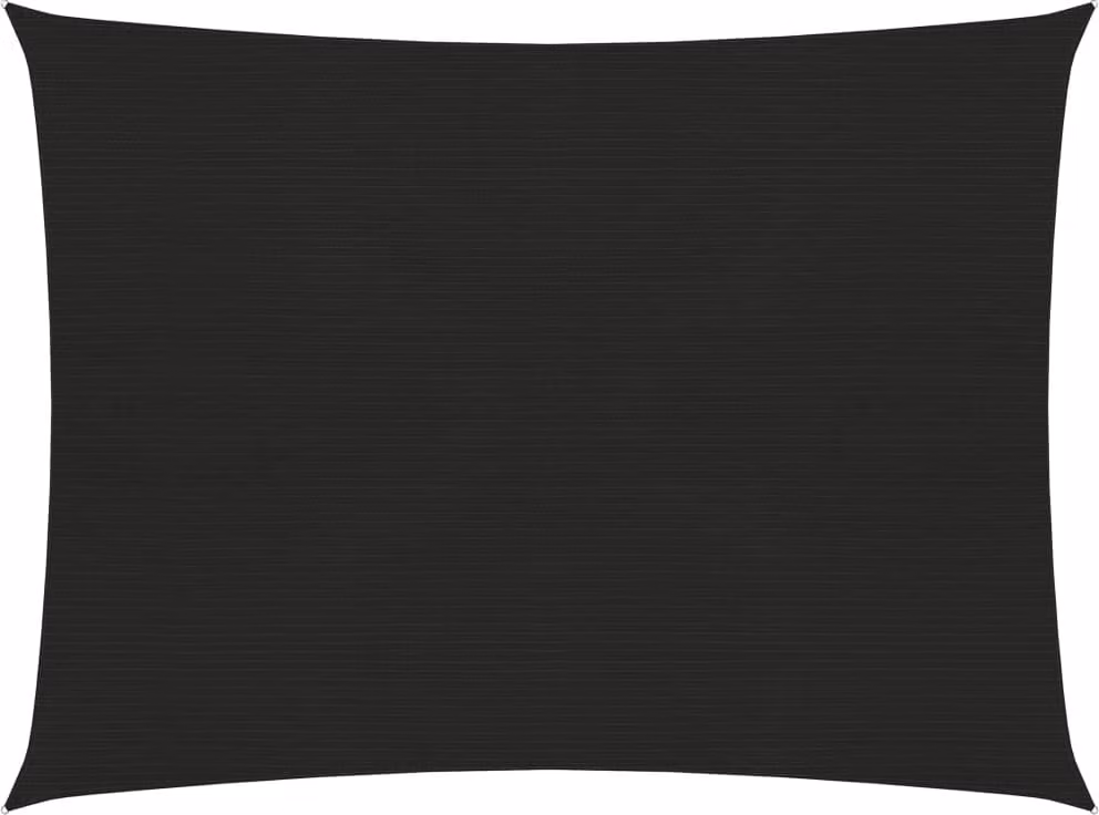 The Living Store Tenda da sole 160 g/m² nero 3,5x4,5 m HDPE