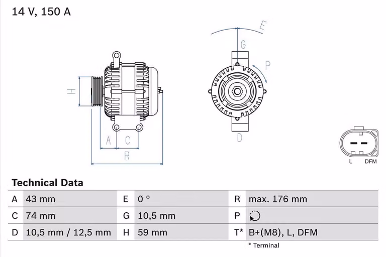 Generatore trifase BOSCH 0 986 047 920