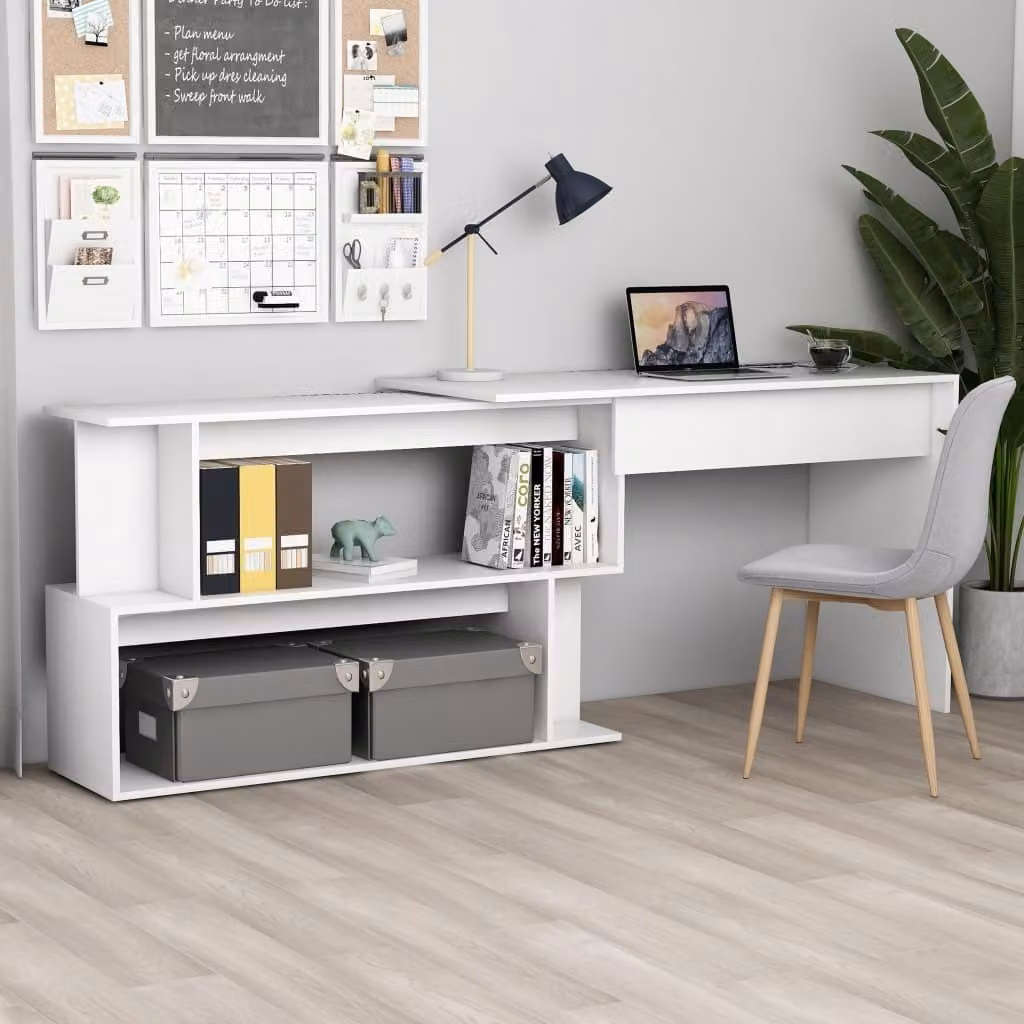 Maison Exclusive - Scrivania angolare bianca 200x50x76 cm Materiale ligneo