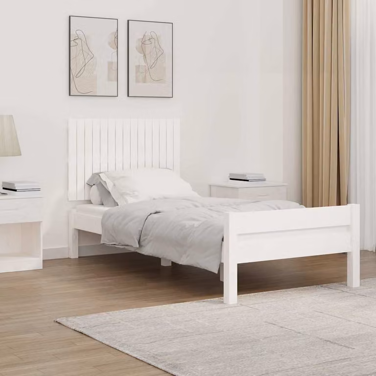 Testiera da parete vidaXL in legno massello di pino bianco, L 95,5 cm x P 3 cm x H 60 cm