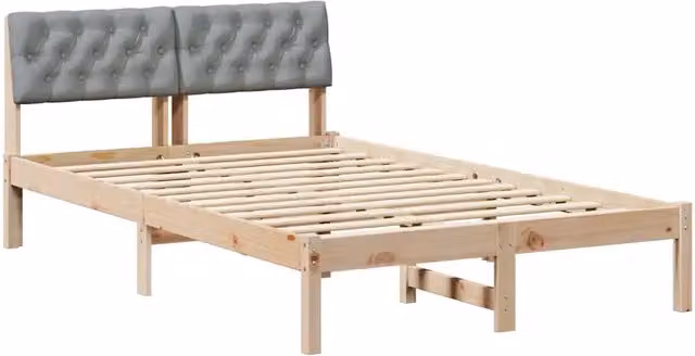 Letto matrimoniale | Letto per adulti | Struttura del Letto Marrone e grigio chiaro 120 x 200 cm