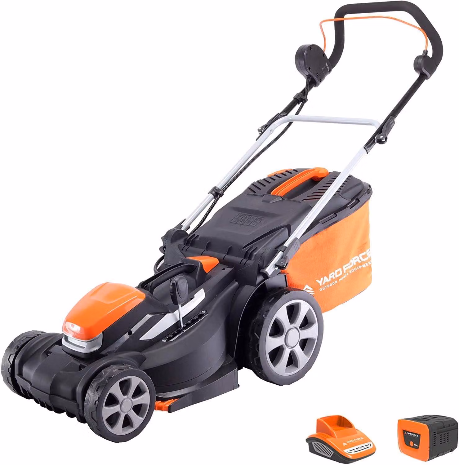 Tagliaerba rotante Yard Force, senza fili, con lama da 37 cm, dotato di batteria agli ioni di litio da 40 V e caricabatterie rapido, modello LM G37A