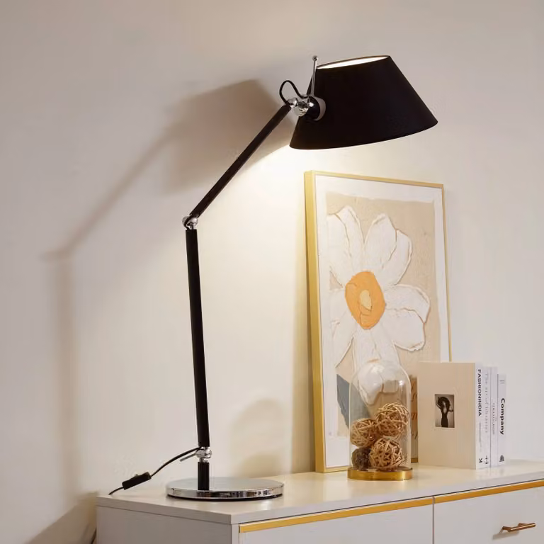 Lampada da tavolo Dansari Lucande, Nero, Soggiorno / Sala da pranzo, Metallo, Lampada da tavolo