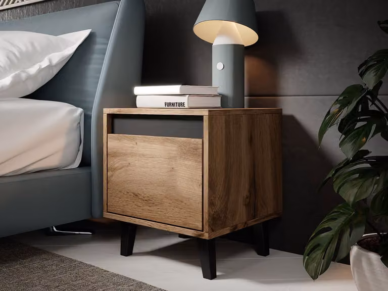 Set di comodini BARBRA - rovere wotan / antracite