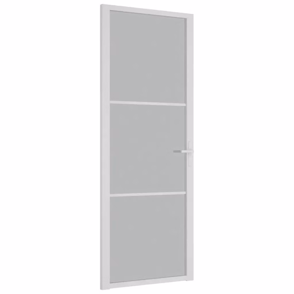Porta Interna Scorrevole vidaXL in Vetro Trasparente e Alluminio Bianco L: 76 cm, H: 201,5 cm – 2