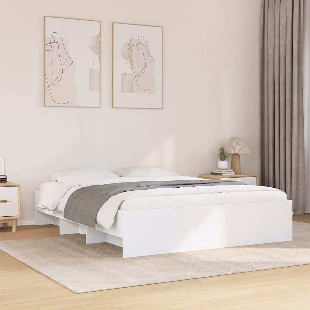 vidaXL Giroletto in legno multistrato bianco con doghe fisse L: 160 cm, P: 200 cm, H: 163 cm – 1