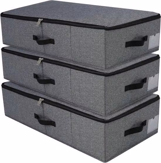 Set di contenitori per sottoletto con coperchio - set di 3 - nero-grigio