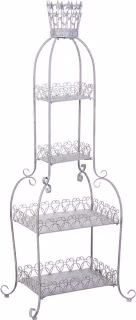 Espositore in metallo WANDERLUST DECO con 4 ripiani grigio L: 73,03 cm, P: 48,9 cm, H: 188,6 cm