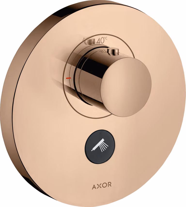 hansgrohe AXOR Starck ShowerSelect Thermostat rond à débit élevé encastré pour 1 consommateur et 1 prise supplémentaire, 36726300, 36726300