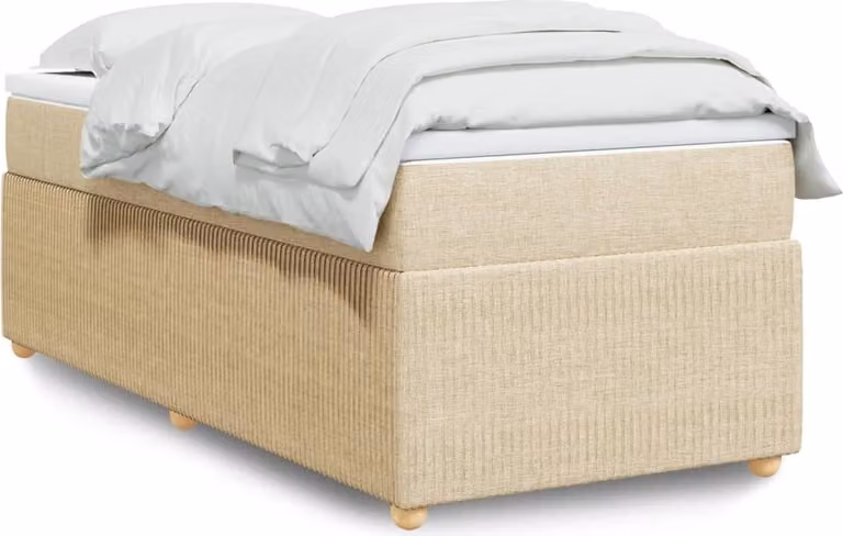 Maison Exclusive - Giroletto a Molle con Materasso Crema 90x200 cm inTessuto