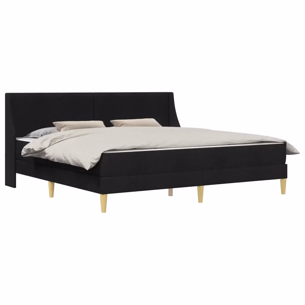 Letto moderno vidaXL con struttura imbottita in tessuto e materasso in schiuma, colore nero, L/P/H: 180 x 200 x 96 cm – 2