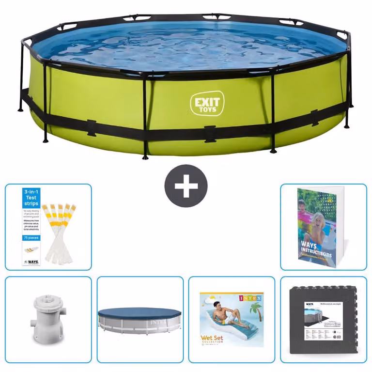 Piscina gonfiabile rettangolare - 360x76 cm - Set da 5 pezzi - Modello S223