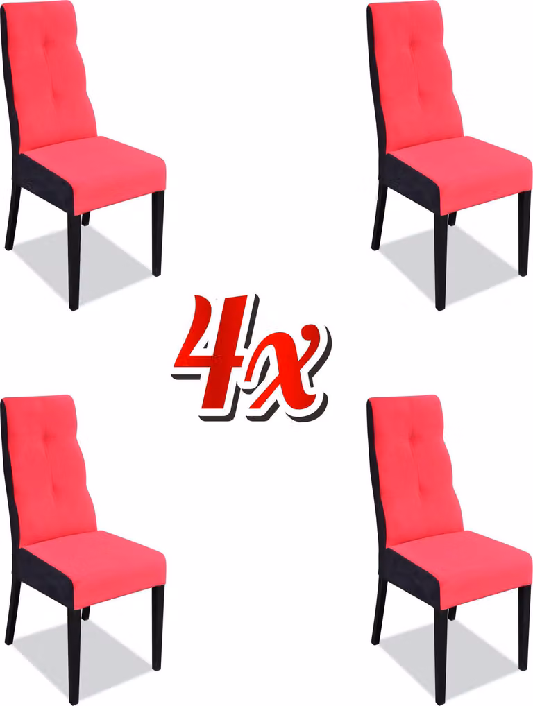 Set 4x Sessel Stuhl Design Holz Textil Polster Stühle Gastro Esszimmer Stoff