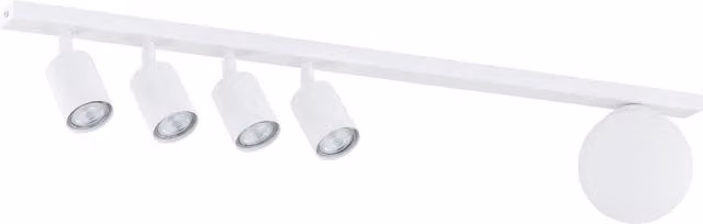 Plafoniera Minimal Vaishravana Luceart-Classic in Acciaio Bianco con 5 Luci Regolabili e Vetro per Attacco E14 e GU10