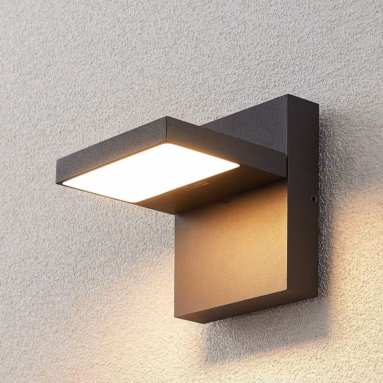 Applique da esterni a LED Silvan Lucande, Nero, Alluminio, Moderno, Applique LED da esterni