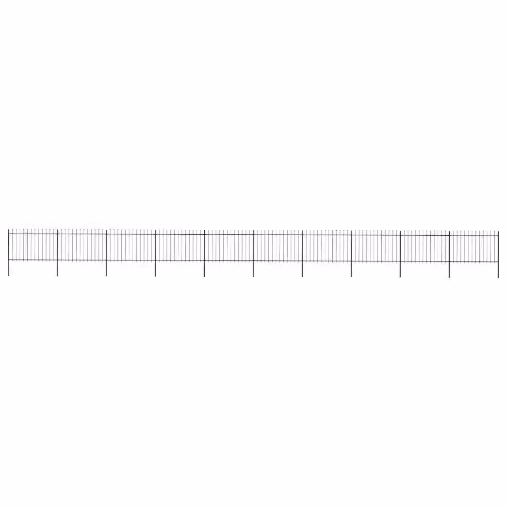 Recinzione da giardino vidaXL in acciaio con punta a lancia nero 1673 x 120 cm