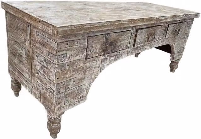 Mobile basso artigianale in legno 165-175x45x57h cm