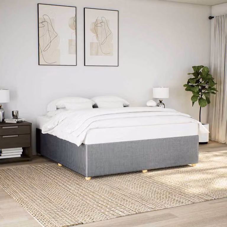 vidaXL Giroletto senza Materasso in Tessuto Grigio Chiaro con Listelli in Legno 200x200 cm