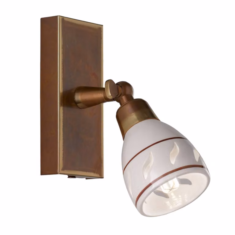 Cremasco Applique da parete Bassano, dimmerabile, Bronzo / Ottone antico, Soggiorno / Sala da pranzo, Ottone, Campagna / Rustiche, Applique