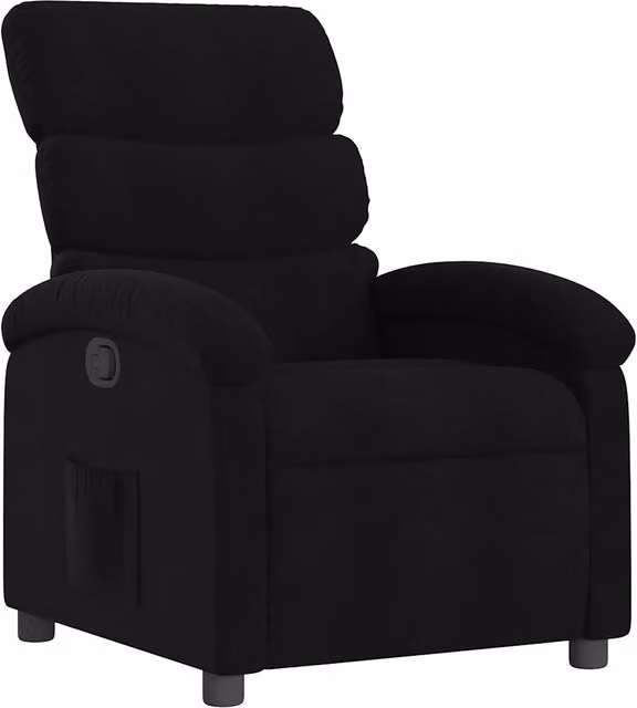 Poltrona | Sedia Relax Reclinabile in Tessuto Nero