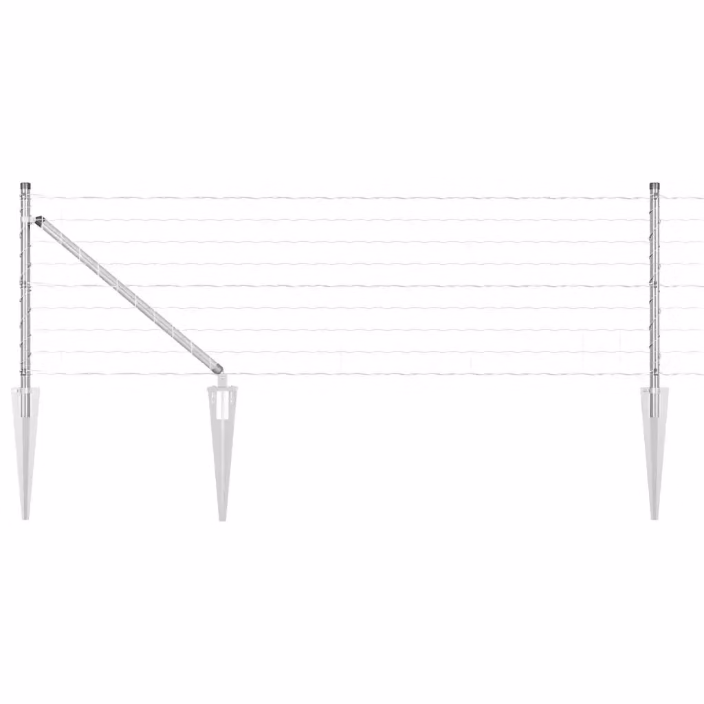Recinzione Euro vidaXL in acciaio zincato argento per installazione interrata L: 25 m, H: 0,8 m – 2