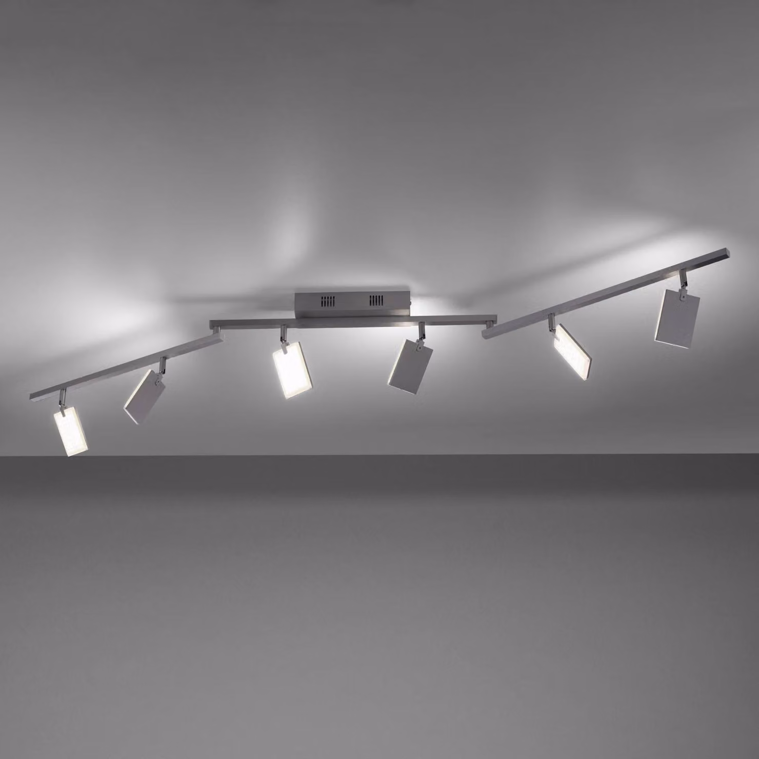 PURE Plafoniera a LED Mira, dimmerabile, Alluminio / Grigio / Zincato, Soggiorno / Sala da pranzo, Alluminio, Moderno, Plafoniera LED