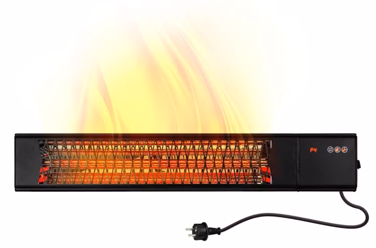 Riscaldatore a infrarossi da parete - Potenza: 2000 Watt - Colore: nero