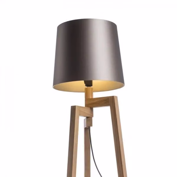 Paralume cilindrico CONNY per lampada da terra, colore grigio piccione con dettagli in argento, attacco E27, max 23W – 2