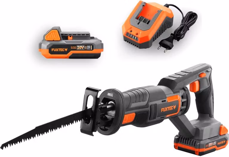 Seghetto alternativo/ a gattuccio a batteria 20V FUXTEC FX-E1SS20 Set con Batteria 2Ah e Caricatore 2,4 A