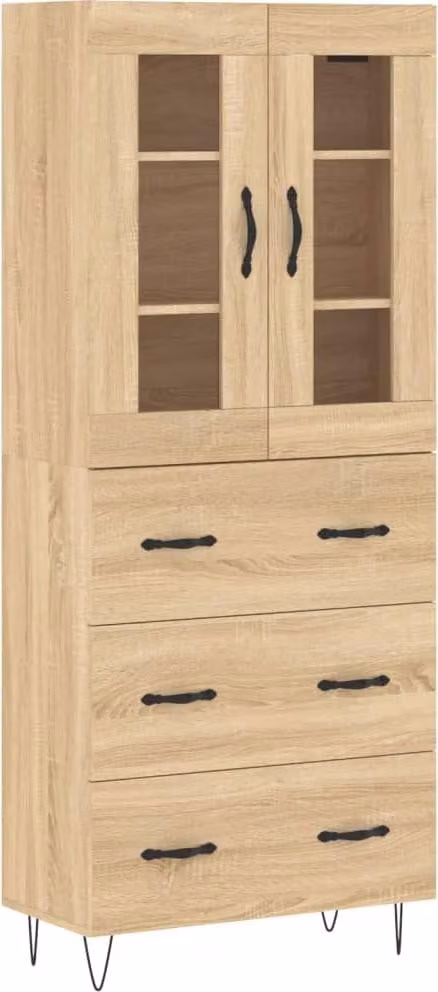 Credenza Rovere Sonoma 69,5x34x180 cm in Legno Multistrato