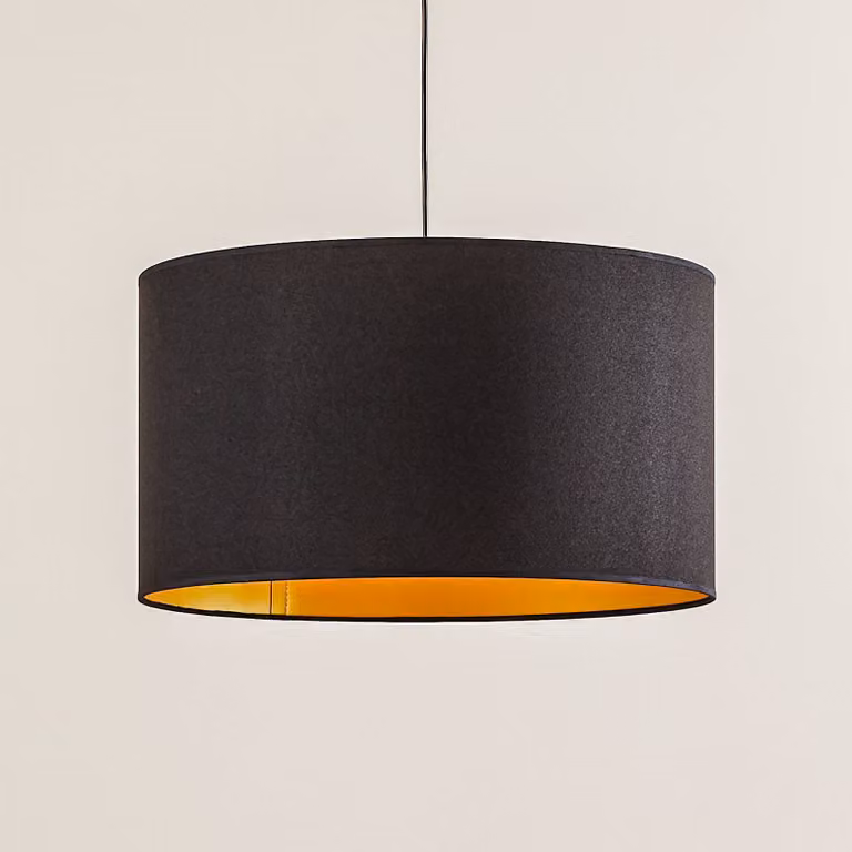 Lampada a sospensione Roller Duolla, dimmerabile, Nero, Soggiorno / Sala da pranzo, Tessuto / Stoffa / Seta, Moderno, Lampada a sospensione