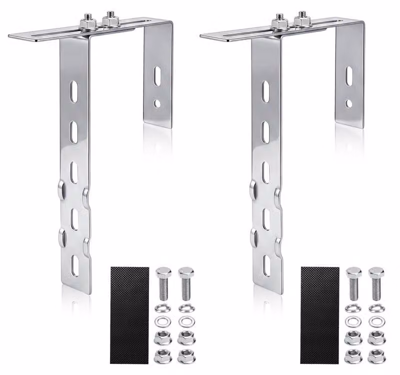 Set di 2 ganci di montaggio per pannelli solari, acciaio inossidabile 304, regolabili da 6 a 19 cm