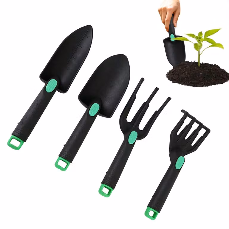 Set di attrezzi da giardino ergonomici, composto da 4 pezzi