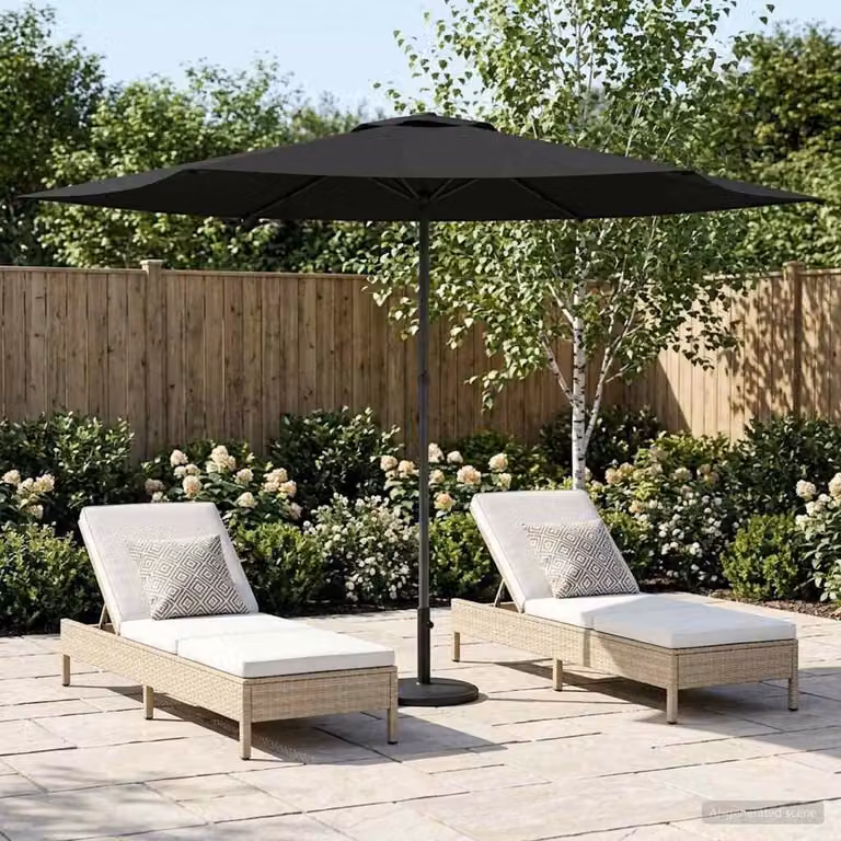 Maison Exclusive - Ombrellone da giardino rettangolare, 3 x 3 metri, in poliestere, colore antracite