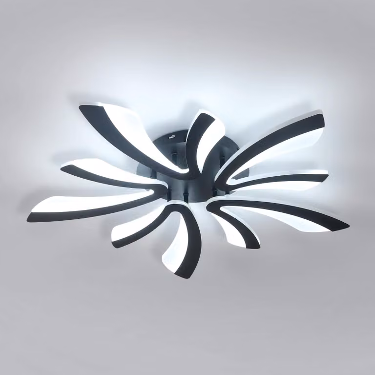 Comely, plafoniera LED dimmerabile, 48W, 5400 lm, 3000–6500K, 70 cm, con telecomando, in acrilico, design moderno, piatto, colore bianco, ideale per soggiorno, camera da letto, cucina, ufficio