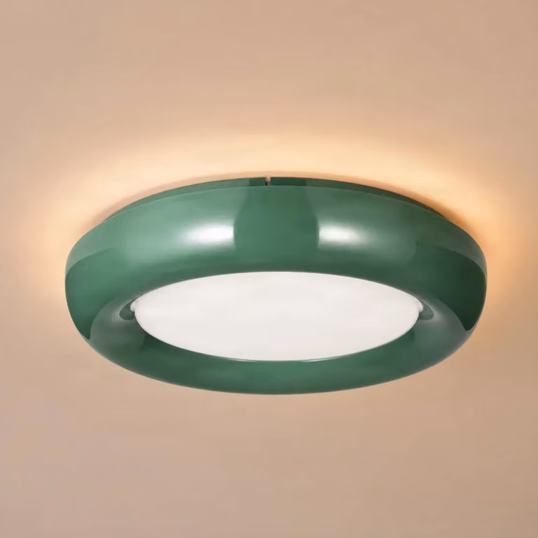 Plafoniera soffitto Lennox Lindby, dimmerabile, Verde, Soggiorno / Sala da pranzo, Metallo, Moderno, Plafoniera