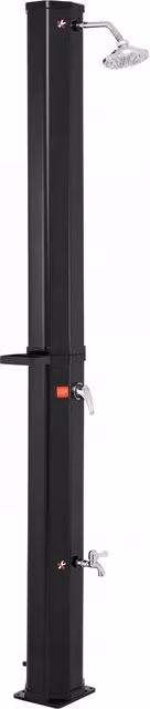 Doccia da giardino con soffione 360¡ã rubinetto per piedi fino a 60¡ãc senza allacciamento elettrico, Doccia solare da esterno 60 l Nero