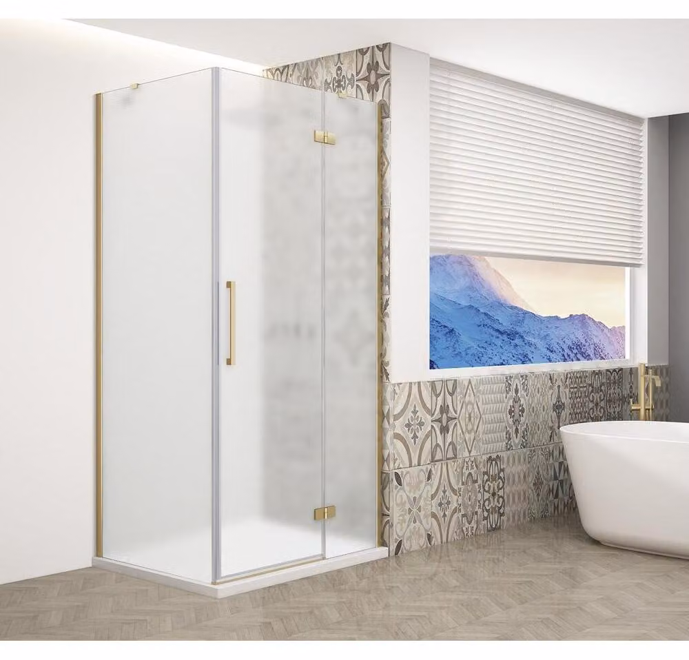 TRINITY GOLD MATT Box doccia rettangolare 800x900 mm, vetro satinato, destra