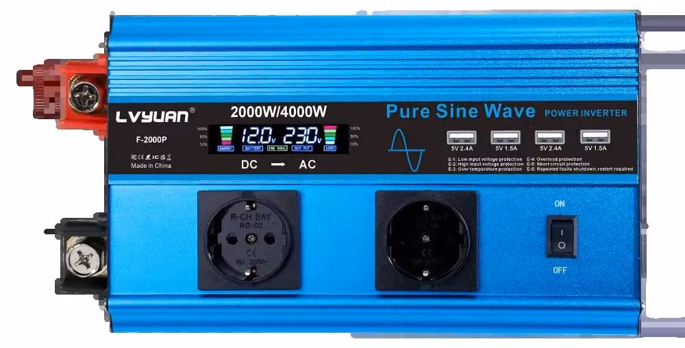 Inverter, onda sinusoidale pura, alta efficienza, potenza di picco di 4000W, compatibile con lo standard europeo, ingresso DC 12V, uscita AC 220V-240V