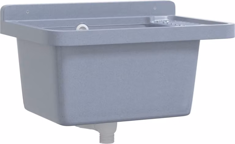 Lavabo a Parete Grigio 50x35x24 cm in Resina