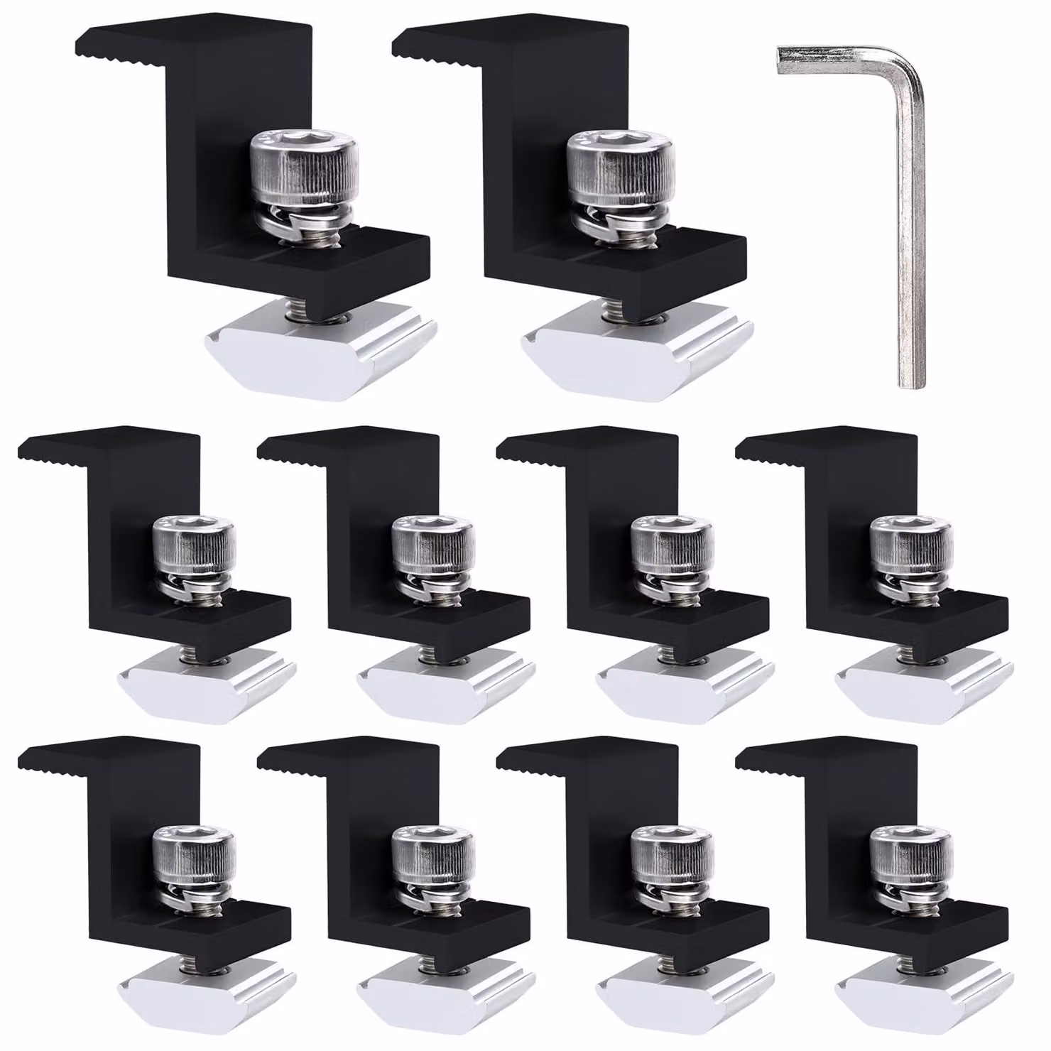 Supporti terminali per pannelli solari, 30 mm, confezione da 10, colore nero
