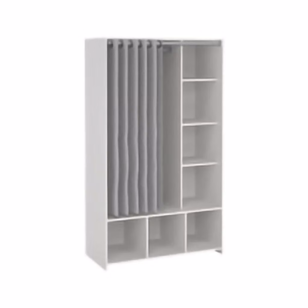 Armadio Jal DMORA per camera da letto con ante a rullo, Bianco e Grigio, L: 105 cm, P: 48,25 cm, H: 180,4 cm – 2