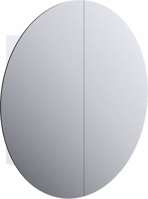Armadio da Bagno con Specchio Rotondo e LED-Mobiletto a specchio Bianco 54x54x17,5cm